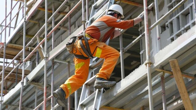 A worker violating the workplace safety rules.